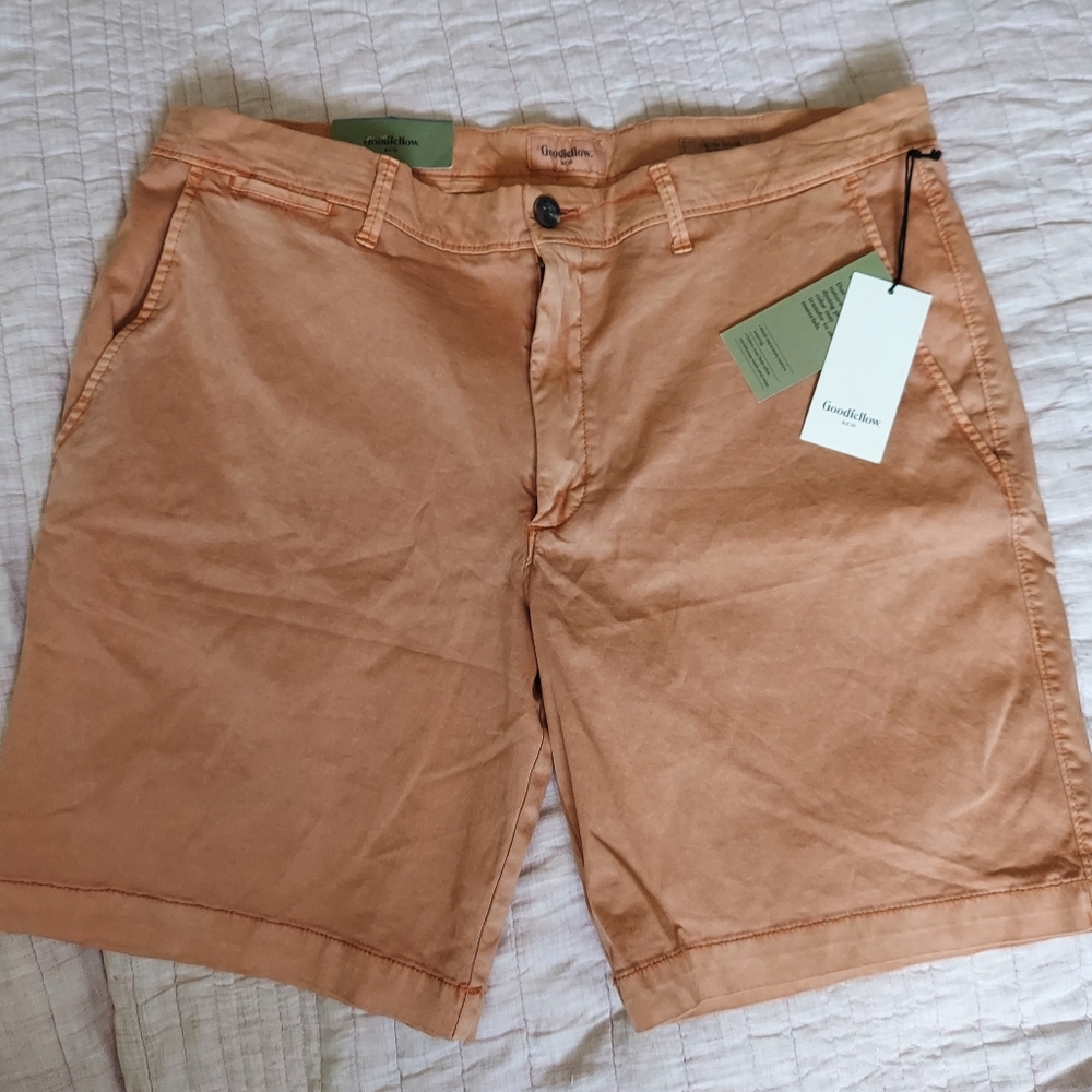 NEW GoodFellow & Co Khaki Shorts Flat Fron 9" Inseam 38